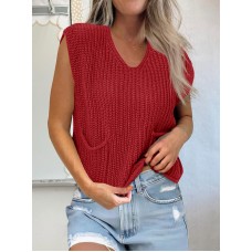 TopLightweight short red sweater