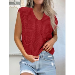 TopLightweight short red sweater