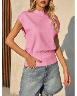 Women's Cap Sleeve Summer Pink Sweater