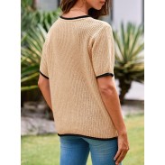 Women's Puff Sleeve Apricot Short Sleeve