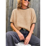 Women's Puff Sleeve Apricot Short Sleeve