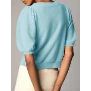 Women's Puff Sleeve Short Sleeve Cardigan