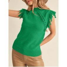 Women's Sleeveless Sweater Green Vest