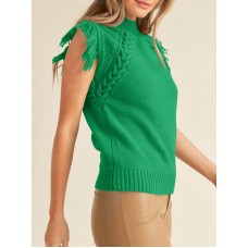 Women's Sleeveless Sweater Green Vest