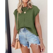 Women's Summer Knit Light Sweater Green Pullover