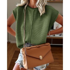 Women's Summer Knit Light Sweater Green Pullover