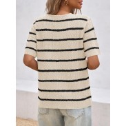 Women's Summer Short Sleeve Beige Sweater