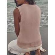 Women's Summer Sweater Khaki Vest