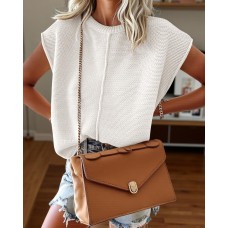 Women's Thin Sweater White Pullover