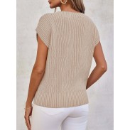 Women's V-neck short-sleeved sweater
