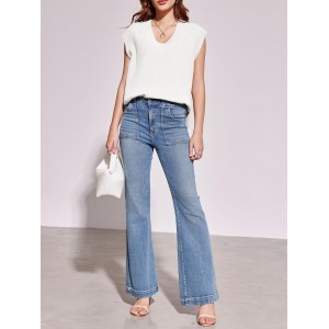 Women's V-neck sweater white vest