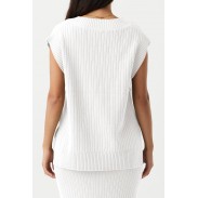 Women's V-neck sweater white vest