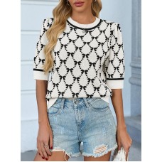 Women's puff sleeve beige short sleeve