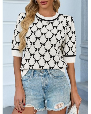 Women's puff sleeve beige short sleeve