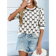 Women's puff sleeve beige short sleeve