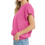 Women's short sleeve crew neck sweater