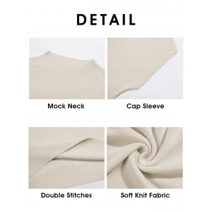 Women's short-sleeved khaki sweater